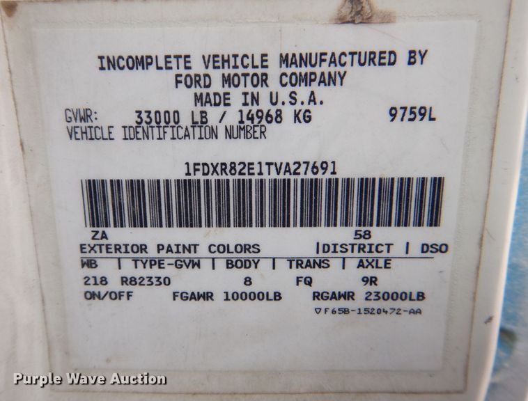 image for item MJ9842 1996 Ford L8000  hook lift truck