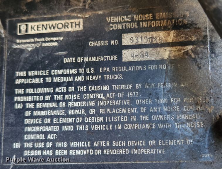 image for item MK9300 1984 Kenworth W900  semi truck