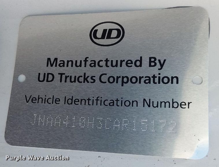 image for item MR9961 2012 UD Nissan UD2600  truck cab and chassis