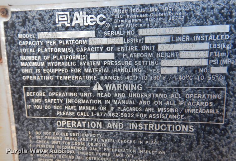 image for item MW9351 2004 International 7300  bucket truck