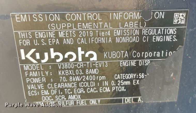 image for item DL0733 2019 Kubota SVL95-2S tracked skid steer loader