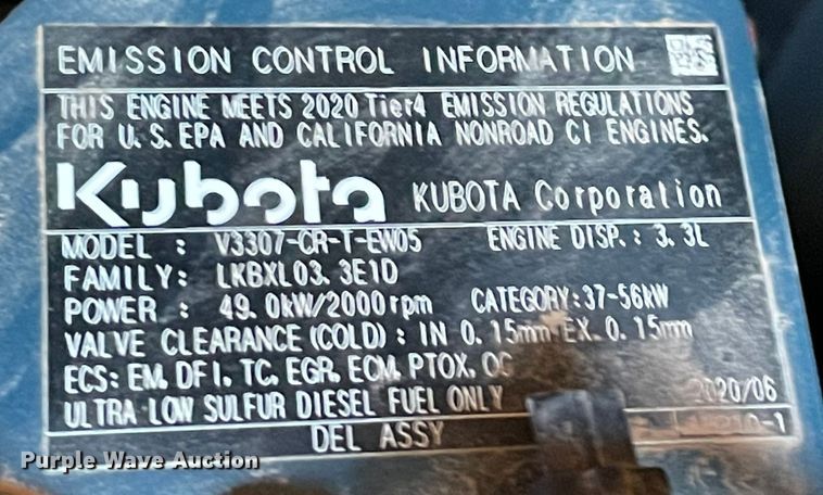 image for item DL0738 2020 Kubota KX080-4S2 mini excavator