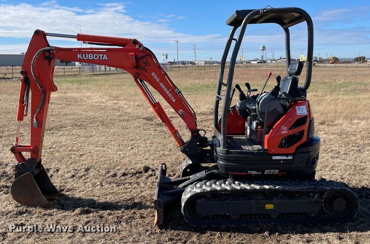 image for item DL0741 2020 Kubota U25 mini excavator