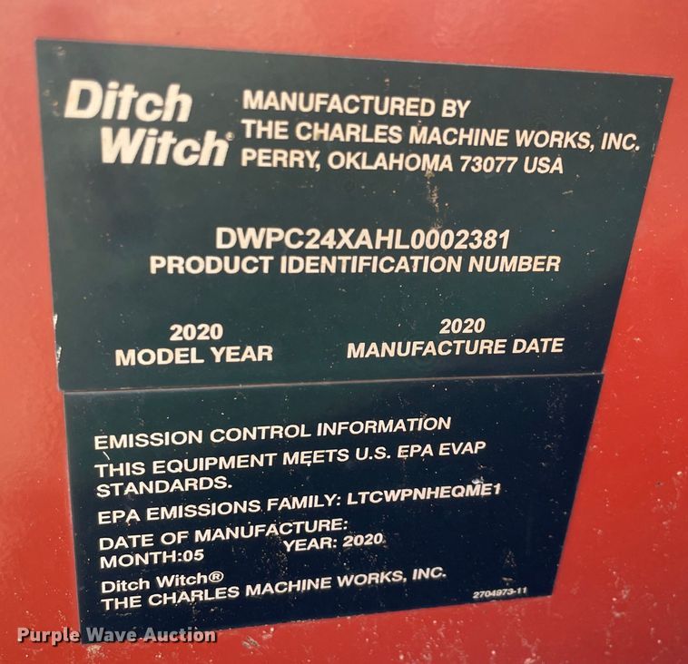 image for item DL0743 2020 Ditch Witch C24X  trencher