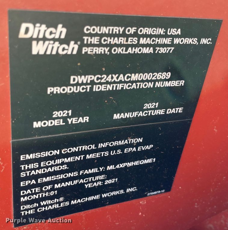 image for item DL0745 2021 Ditch Witch C24X  trencher