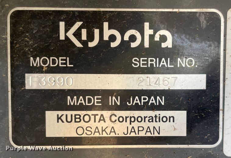 image for item DN7498 2017 Kubota F3990  lawn mower