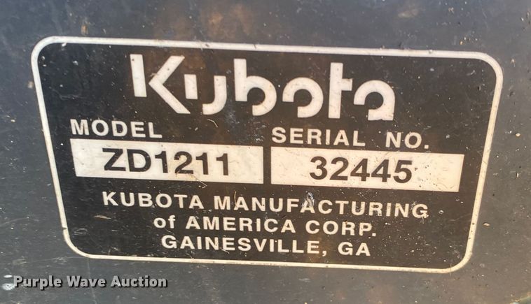 image for item DN7499 Kubota ZD1211 ZTR lawn mower