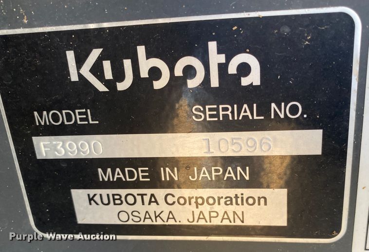 image for item DN7500 2014 Kubota F3990  lawn mower