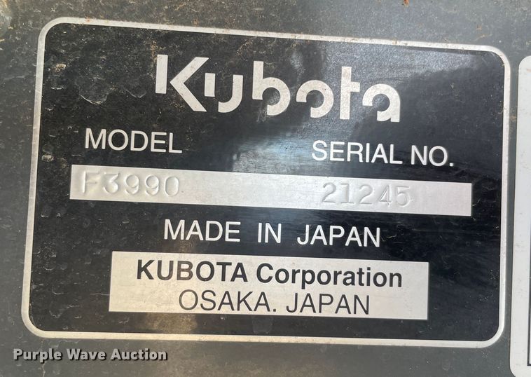 image for item DN7502 2017 Kubota F3990  lawn mower