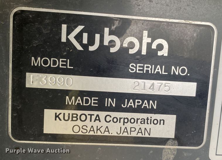 image for item DN7506 2017 Kubota F3990  lawn mower