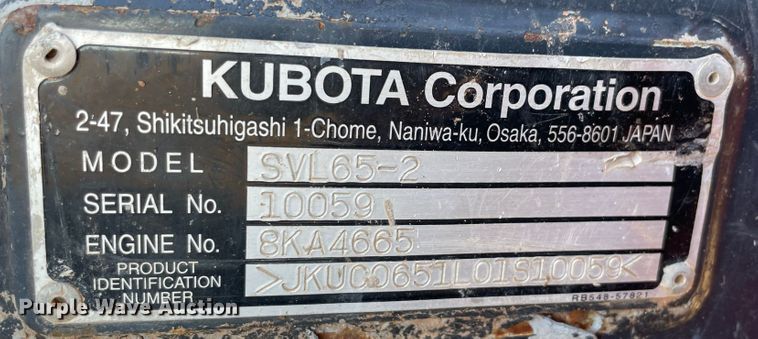 image for item DN7532 2020 Kubota SVL65-2  tracked skid steer loader
