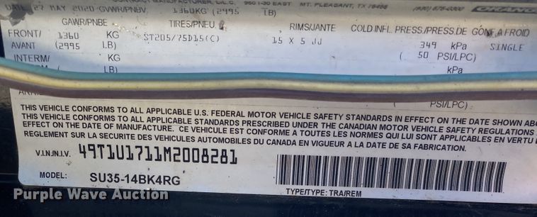 image for item DN7553 2021 CM Trailers SU35-14BK4RG  utility trailer