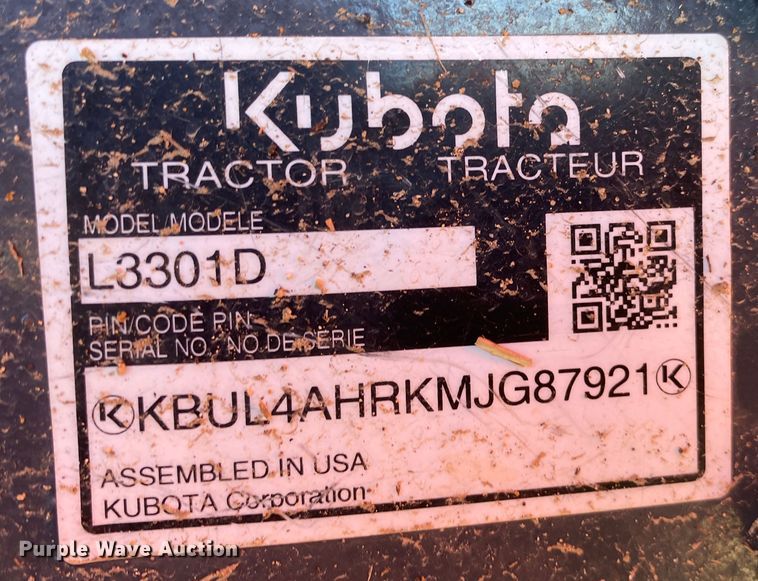 image for item DN7560 2021 Kubota L3301HST  MFWD tractor
