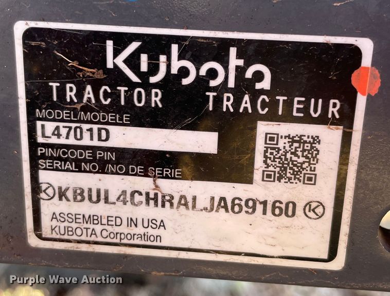 image for item DN7567 2020 Kubota L4701HST  MFWD tractor