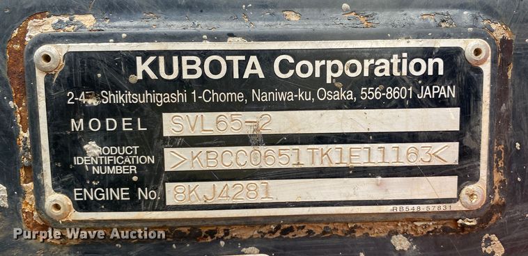 image for item DN7586 2021 Kubota SVL65-2  tracked skid steer loader