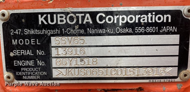 image for item DN7587 2019 Kubota SSV65P  skid steer loader