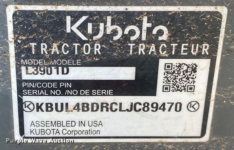 image for item DN7588 2021 Kubota L3901DT  MFWD tractor