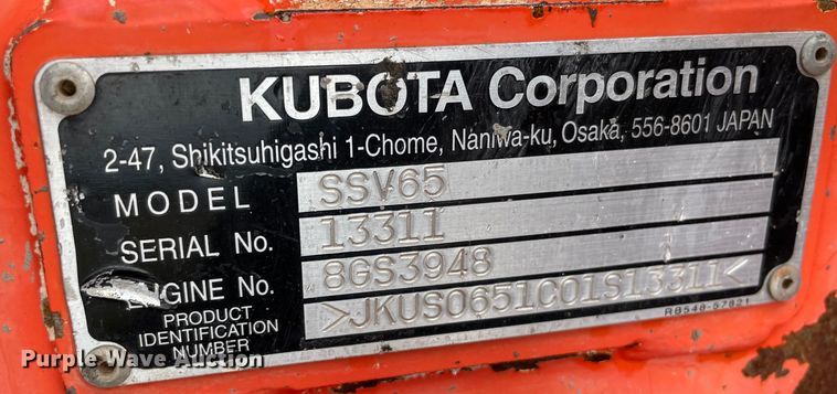 image for item DN7589 2019 Kubota SSV65  skid steer loader