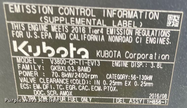 image for item DN7595 2017 Kubota SVL95-2S  tracked skid steer loader