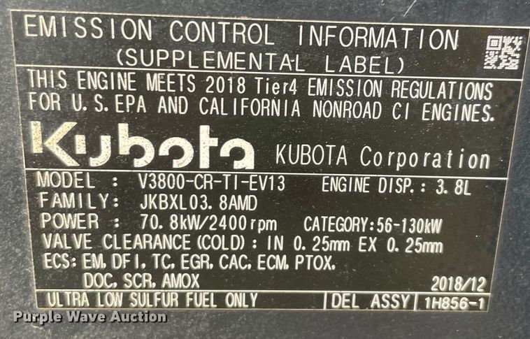 image for item DN7596 2019 Kubota SVL95-2S  tracked skid steer loader