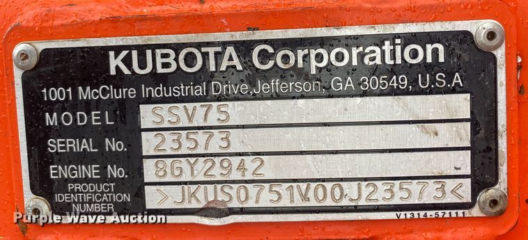 image for item DN7617 2020 Kubota SSV75P  skid steer loader