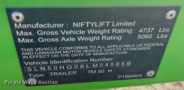 image for item DN7621 2020 Nifty Lift TM50TG  boom lift