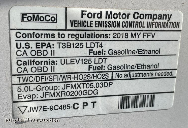 image for item MI9541 2018 Ford F150  SuperCrew pickup truck