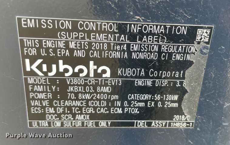 image for item MI9556 2019 Kubota SVL95-2S tracked skid steer loader