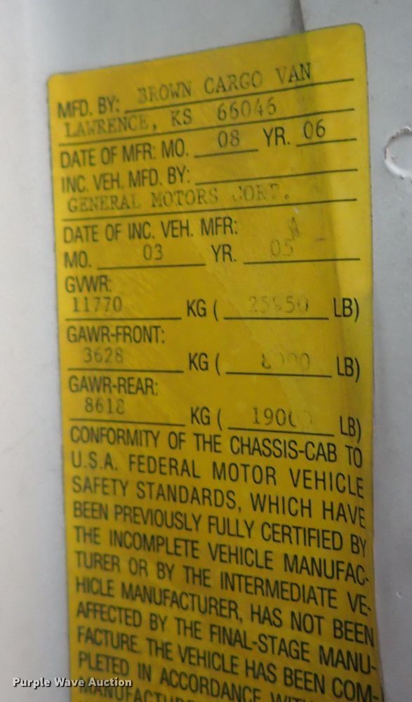 image for item DI1913 2005 GMC C6500  box truck