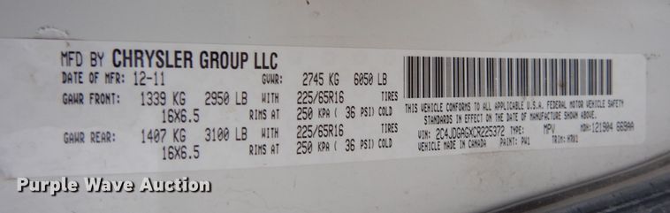 image for item DI6840 2012 Dodge Grand Caravan  van