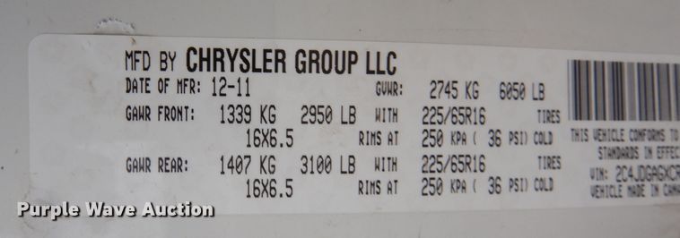 image for item DI6840 2012 Dodge Grand Caravan  van