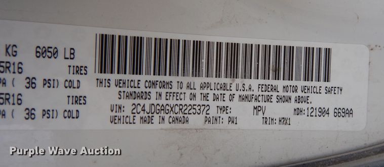 image for item DI6840 2012 Dodge Grand Caravan  van
