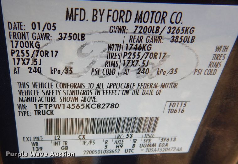 image for item DI6844 2005 Ford F150  SuperCrew pickup truck