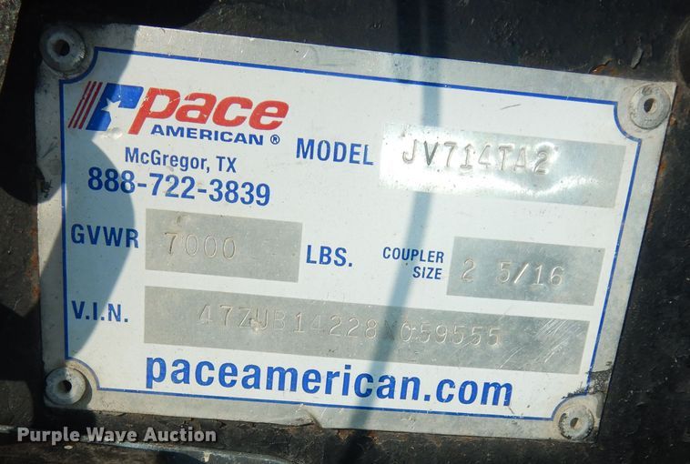image for item DI6877 2008 Pace American JV714TA2  enclosed cargo trailer
