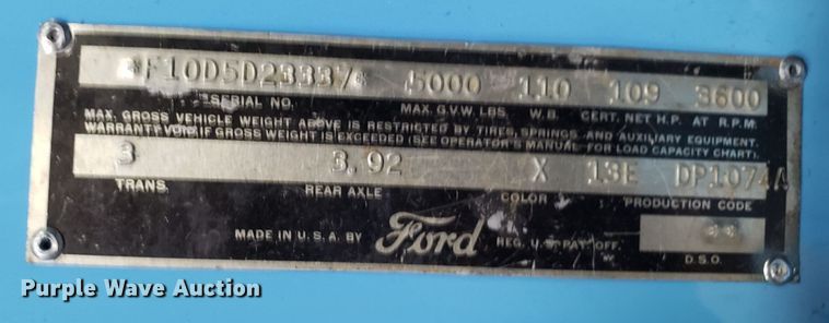 image for item DM4915 1955 Ford F100  pickup truck