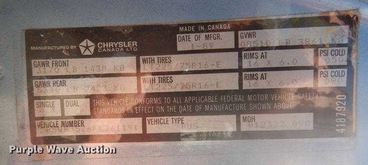 image for item DP0389 Dodge Ram 350  van