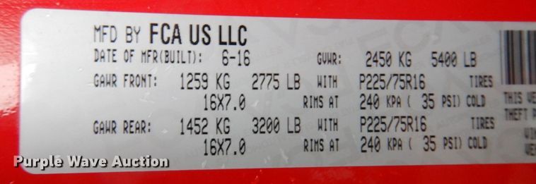 image for item DP0408 2016 Jeep Wrangle Sport Unlimited  SUV