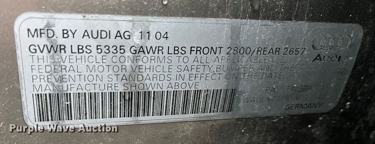 image for item DR7319 2005 Audi A6