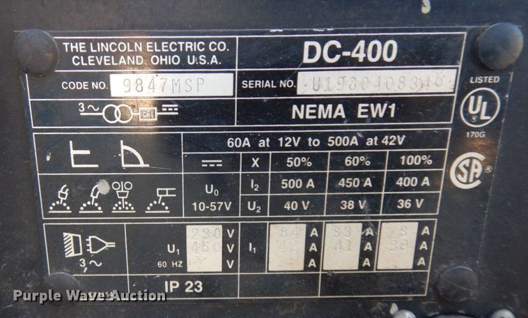 image for item HF9467 Lincoln DC-400  welder