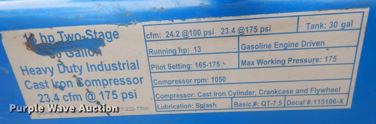 image for item HU9458 Quincy  air compressor