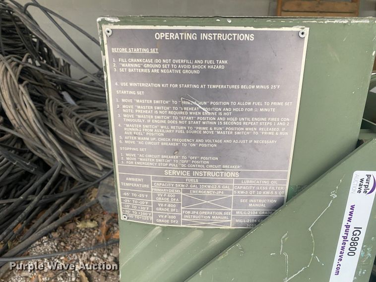 image for item IG9800 Onan DJEM-MS/4468A  generator