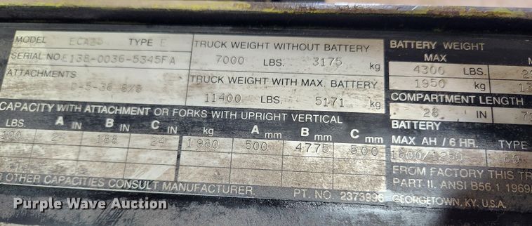 image for item JB9785 Clark ECA25  forklift