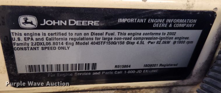 image for item JB9786 2003 Kohler 60  generator