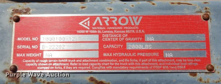 image for item JL9816 Arrow 1000100-12-F  forklift boom