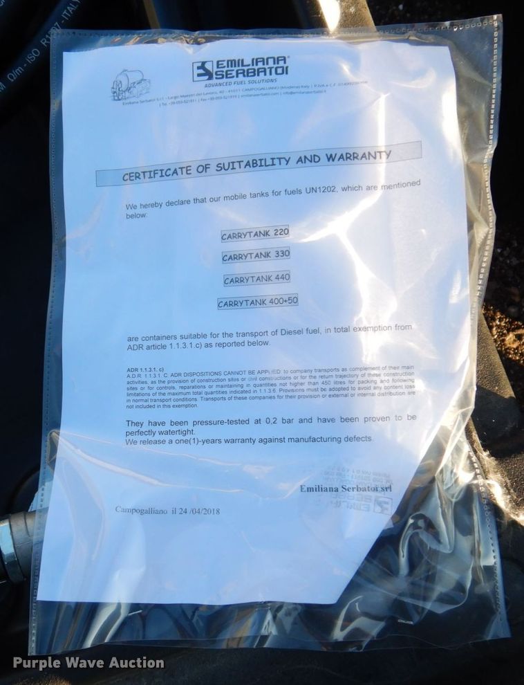 image for item JL9843 (2) 2018 AM Tank 116 auxiliary fuel tanks