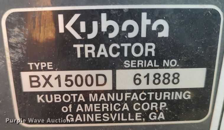 image for item KI9945 Kubota BX1500  lawn mower