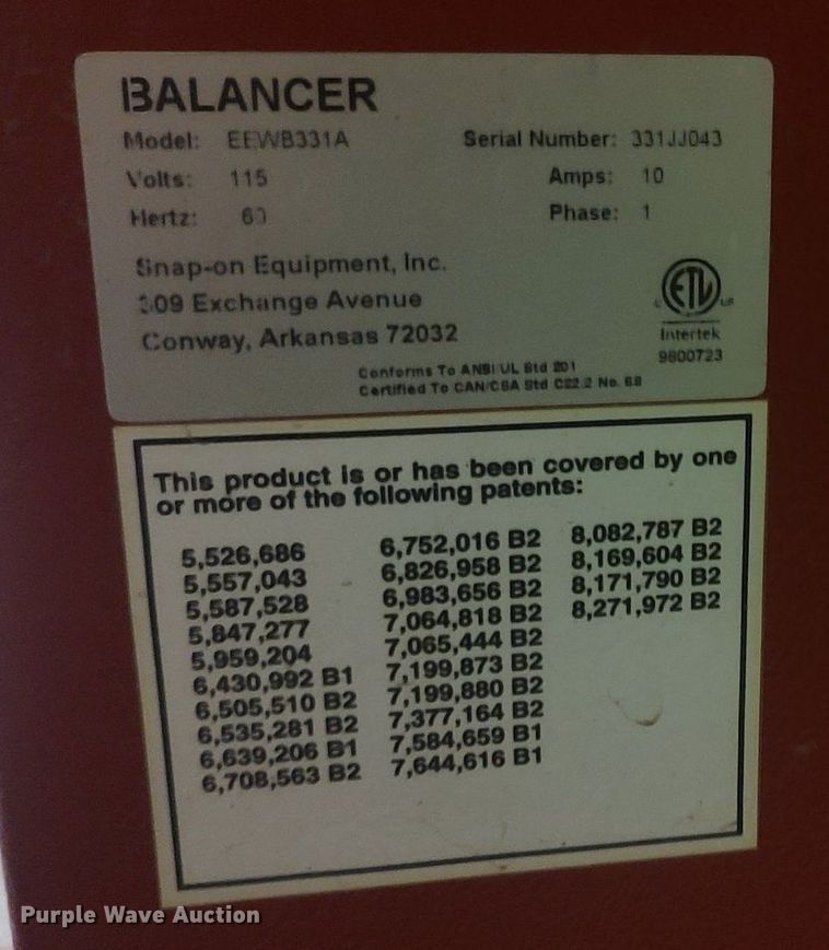 image for item KI9956 Snap On EEWB331A  tire balancer