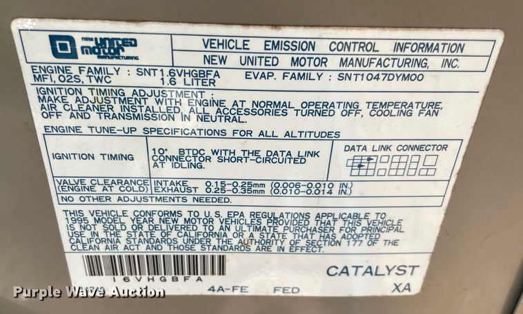 image for item KJ9707 1995 Geo Prizm