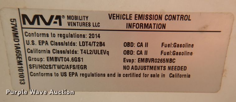 image for item KP9471 2014 VPG MV-1  handicap accessible van