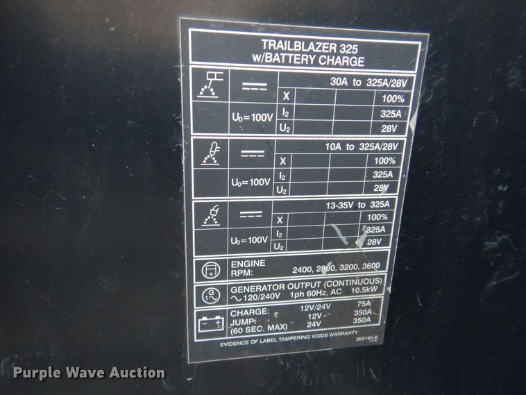 image for item KW9684 Miller Trailblazer 325 EFI  welder/generator